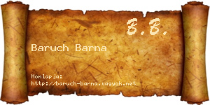 Baruch Barna névjegykártya