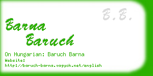 barna baruch business card